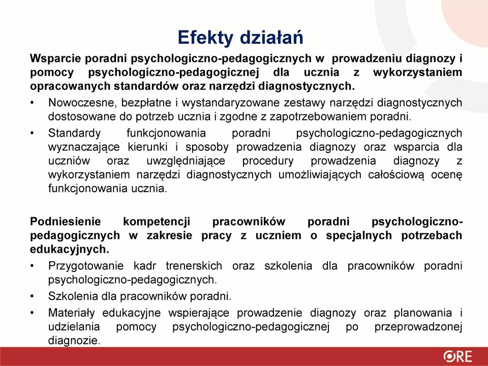 Standardy funkcjonowania poradni psychologiczno-pedagogicznych wyznaczające kierunki i sposoby prowadzenia diagnozy oraz wsparcia dla uczniów oraz uwzględniające procedury prowadzenia diagnozy z