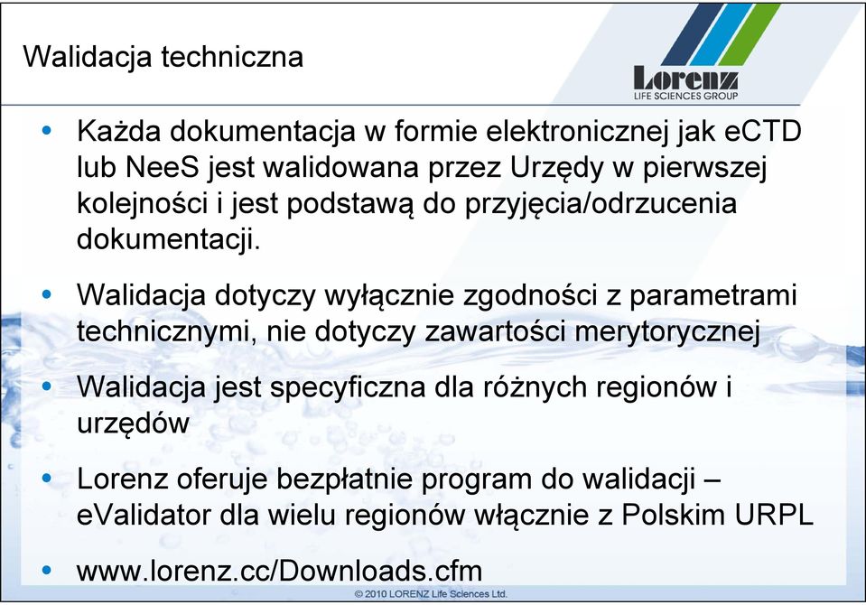 Walidacja dotyczy wyłącznie zgodności z parametrami technicznymi, nie dotyczy zawartości merytorycznej Walidacja jest