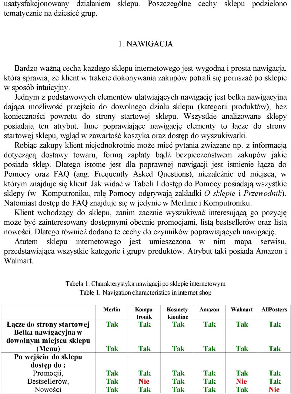 Jednym z podstawowych elementów ułatwiających nawigację jest belka nawigacyjna dająca możliwość przejścia do dowolnego działu sklepu (kategorii produktów), bez konieczności powrotu do strony