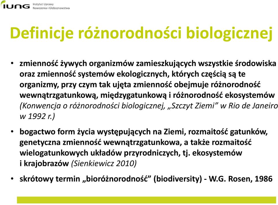 biologicznej, Szczyt Ziemi w Rio de Janeiro w 1992 r.