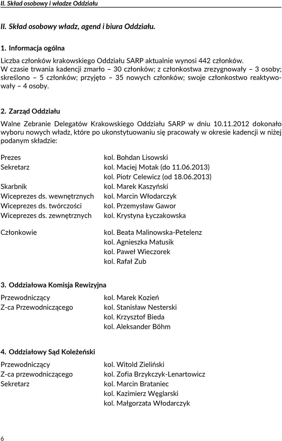 Zarząd Oddziału Walne Zebranie Delegatów Krakowskiego Oddziału SARP w dniu 10.11.