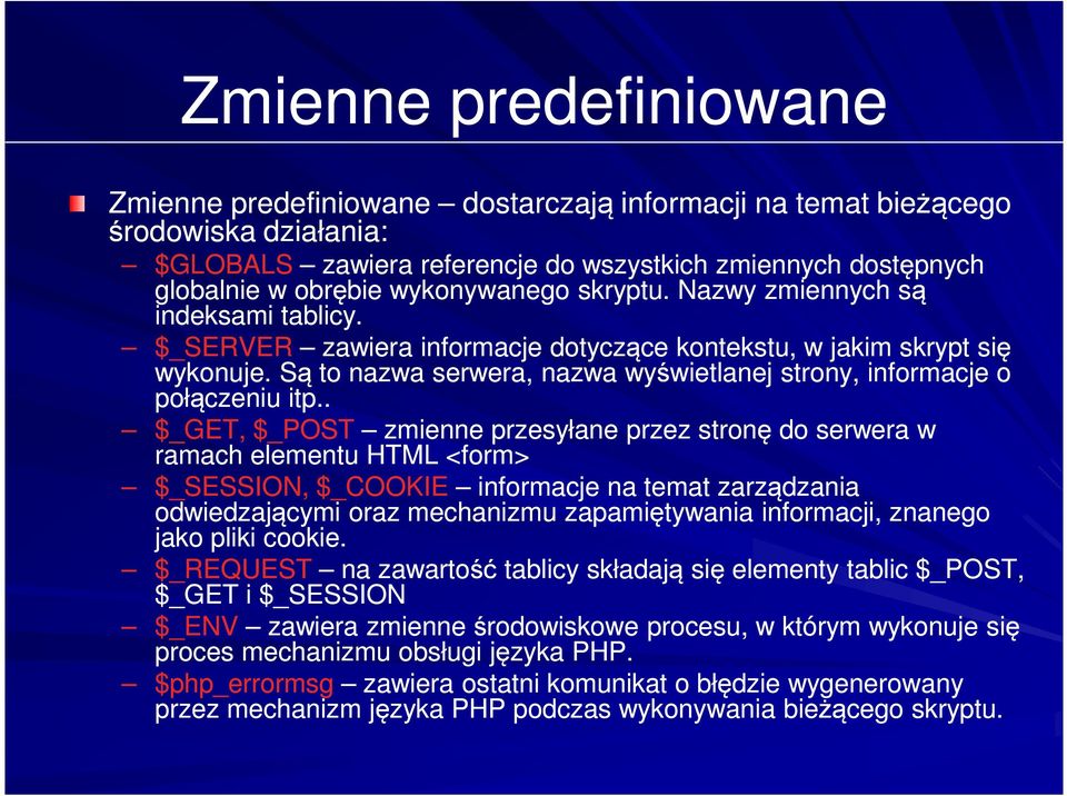 Są to nazwa serwera, nazwa wyświetlanej strony, informacje o połączeniu itp.