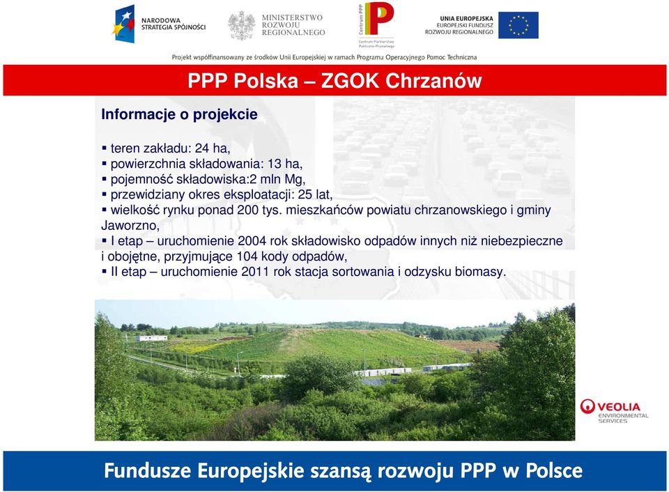 mieszkańców powiatu chrzanowskiego i gminy Jaworzno, I etap uruchomienie 2004 rok składowisko odpadów innych