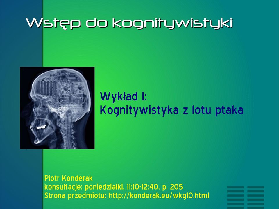 konsultacje: poniedziałki, 11:10-12:40, p.