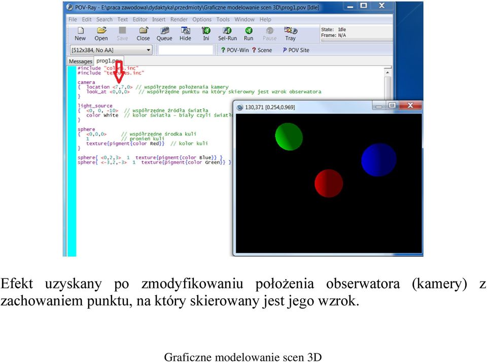 obserwatora (kamery) z