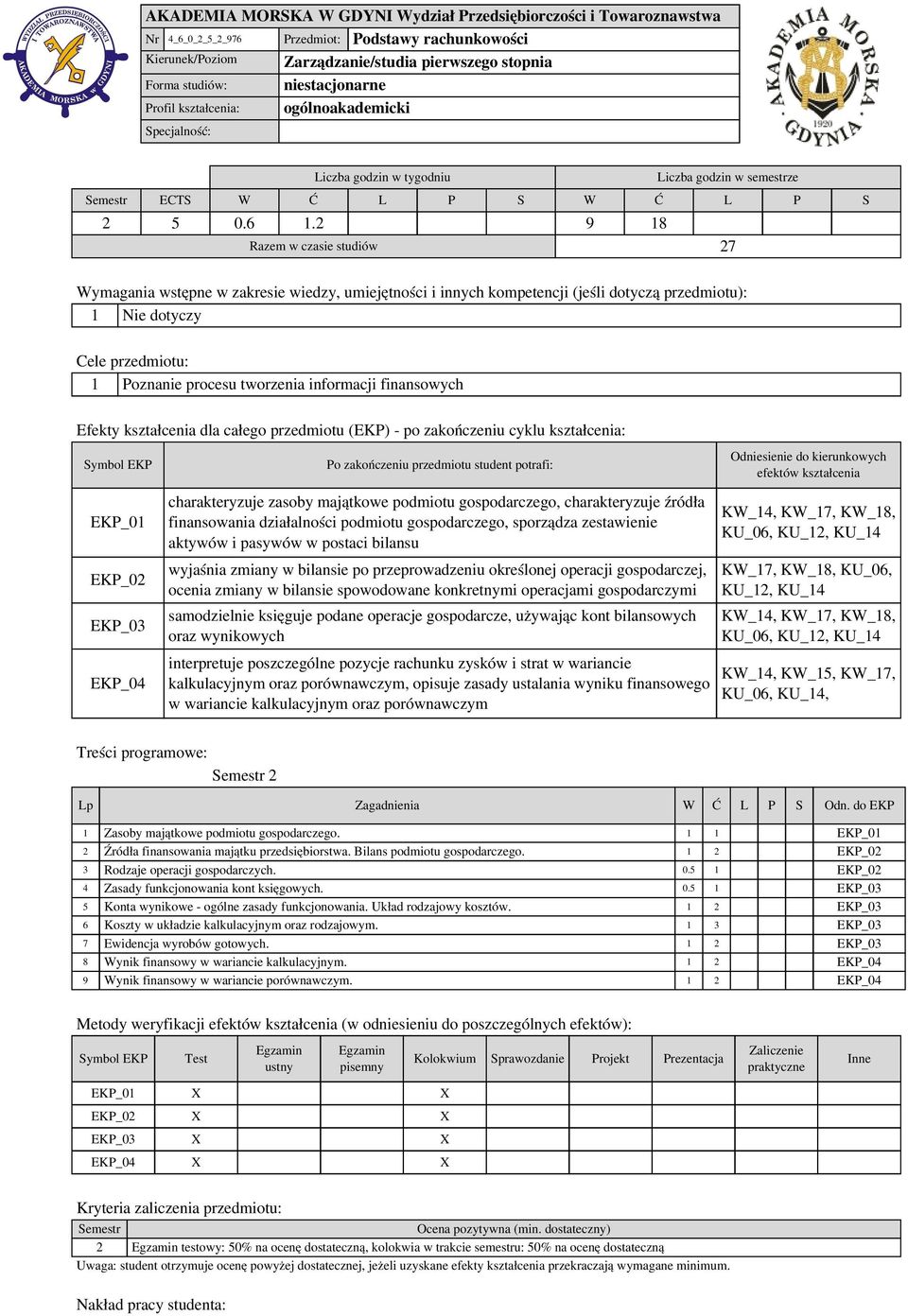 9 18 Razem w czasie studiów 7 Wymagania wstępne w zakresie wiedzy, umiejętności i innych kompetencji (jeśli dotyczą przedmiotu): 1 Nie dotyczy Cele przedmiotu: 1 Poznanie procesu tworzenia informacji