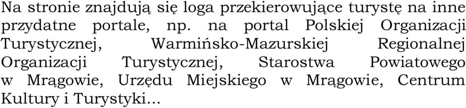 na portal Polskiej Organizacji Turystycznej, Warmińsko-Mazurskiej