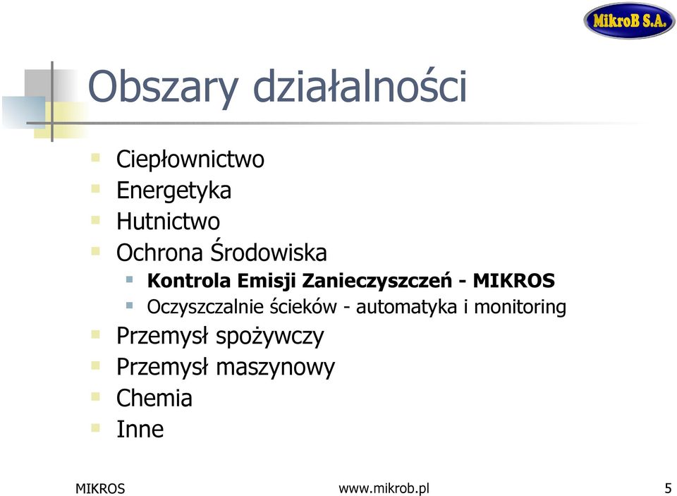 Oczyszczalnie ścieków - automatyka i monitoring