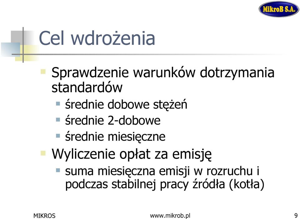 Wyliczenie opłat za emisję suma miesięczna emisji w