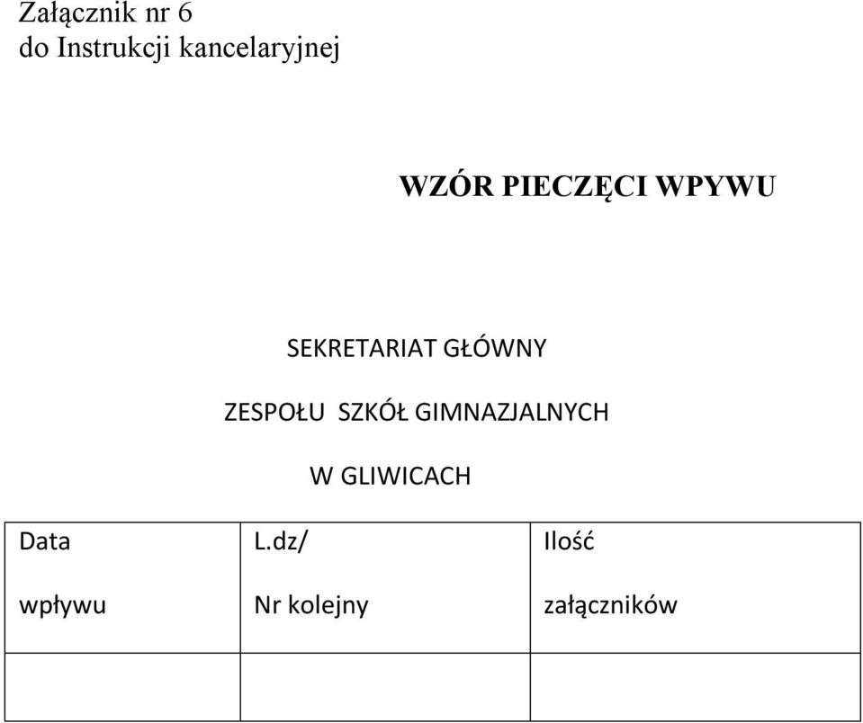 SEKRETARIAT GŁÓWNY ZESPOŁU SZKÓŁ