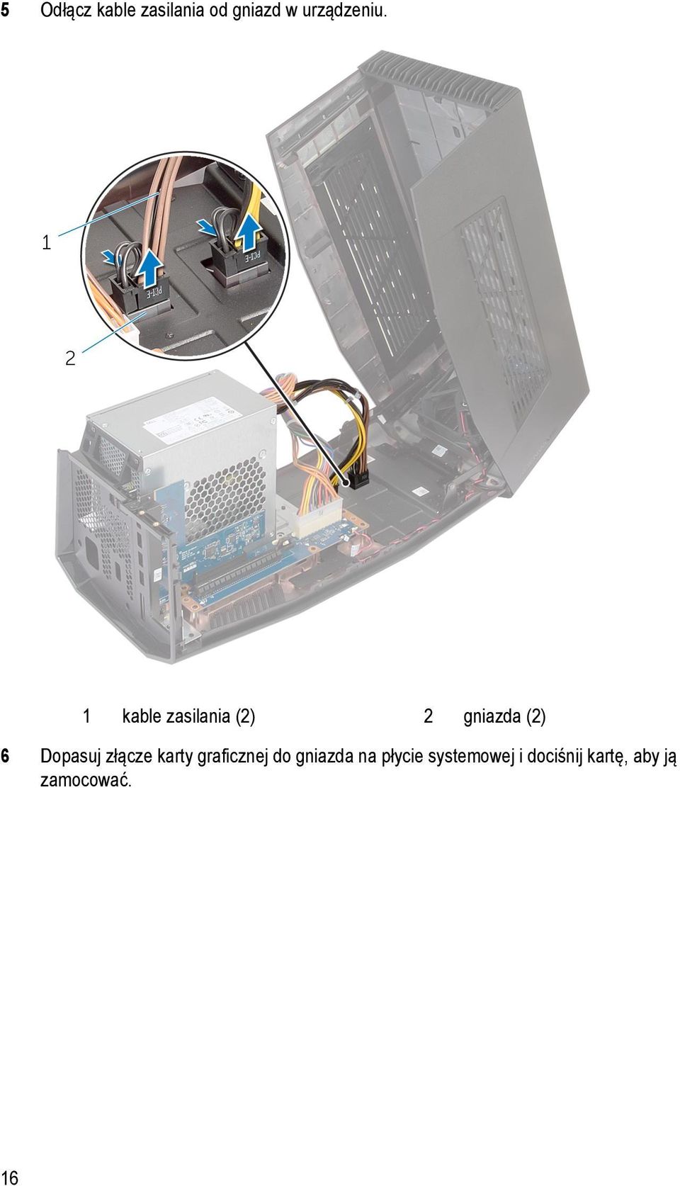 złącze karty graficznej do gniazda na płycie