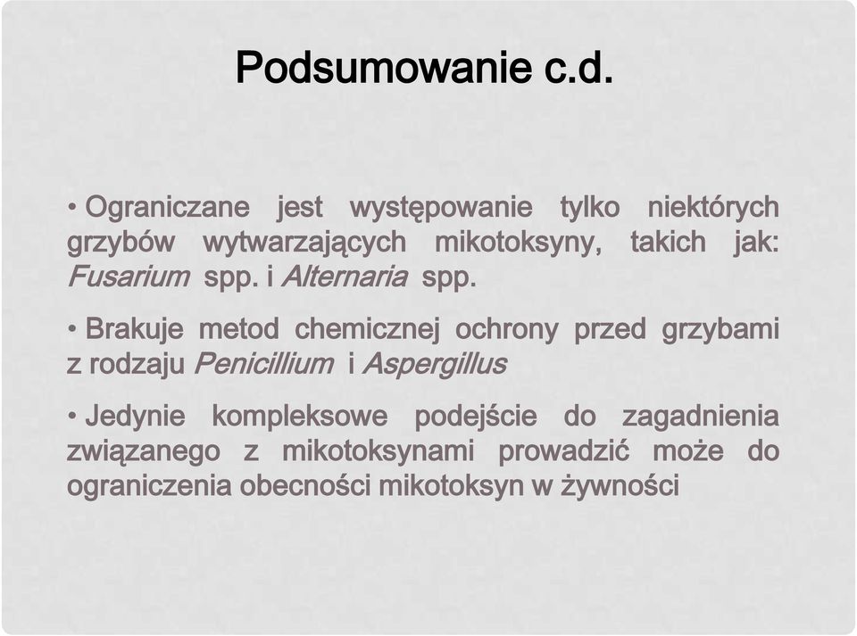 Brakuje metod chemicznej ochrony przed grzybami z rodzaju Penicillium i Aspergillus