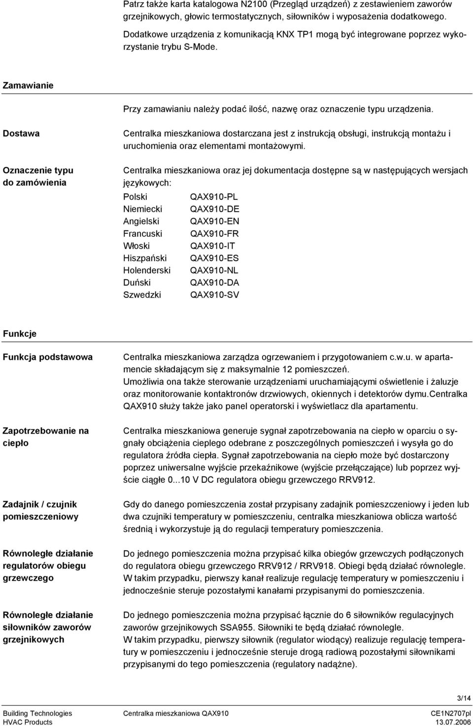 Dostawa Oznaczenie typu do zamówienia Centralka mieszkaniowa dostarczana jest z instrukcją obsługi, instrukcją montażu i uruchomienia oraz elementami montażowymi.