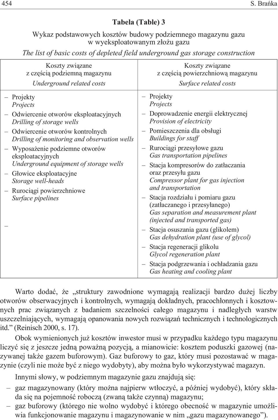 zwi¹zane z czêœci¹ podziemn¹ magazynu Underground related costs Projekty Projects Odwiercenie otworów eksploatacyjnych Drilling of storage wells Odwiercenie otworów kontrolnych Drilling of monitoring