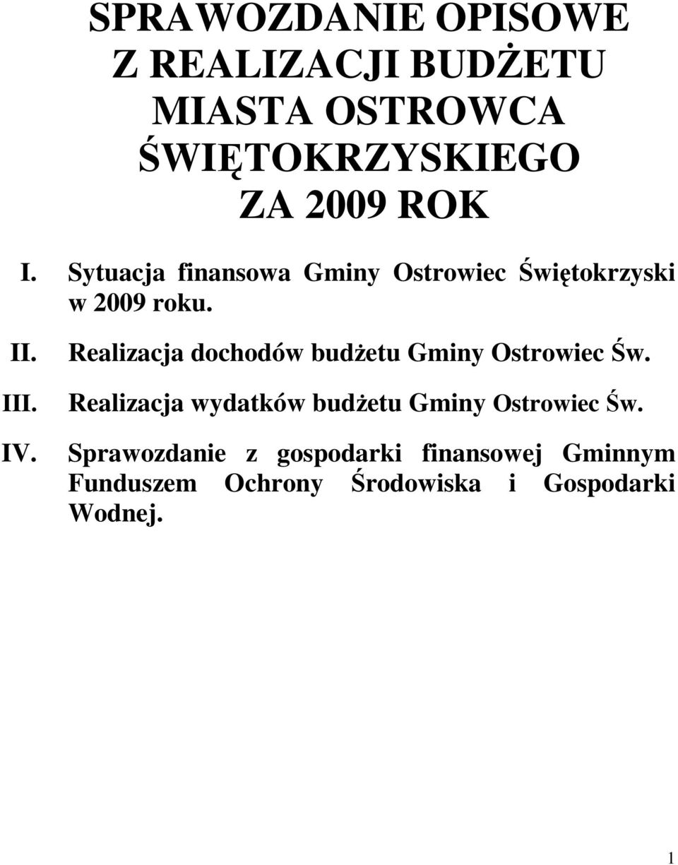 Realizacja dochodów budżetu Gminy Ostrowiec Św.