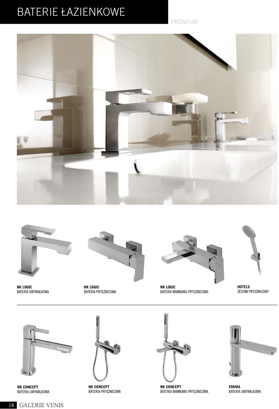 ZESTAW PRYSZNICOWY NK CONCEPT BATERIA UMYWALKOWA NK CONCEPT BATERIA