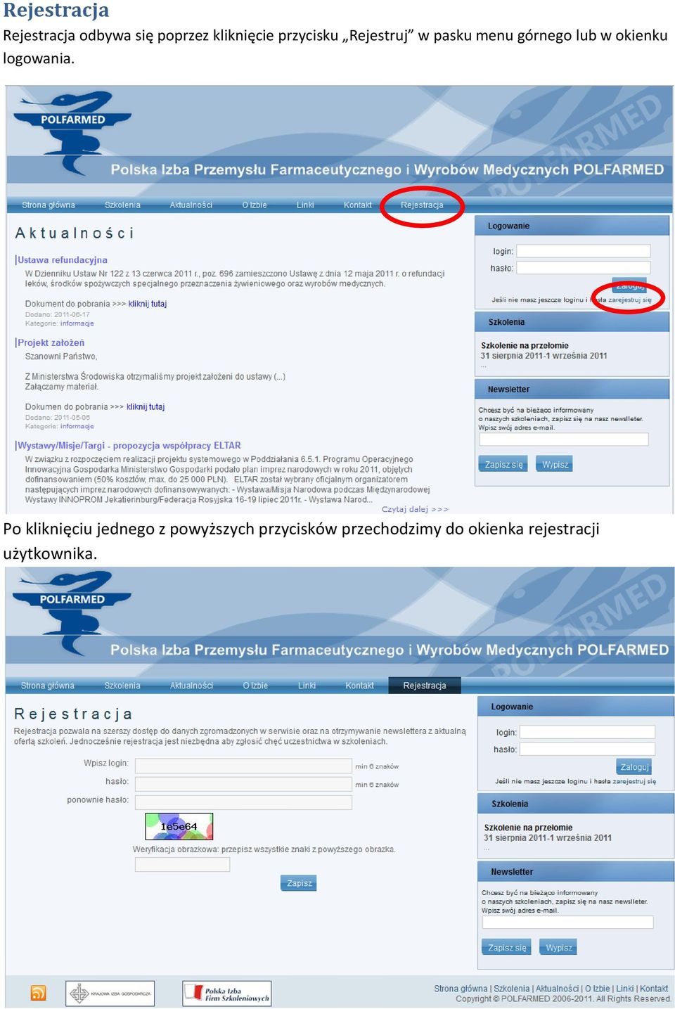 okienku logowania.