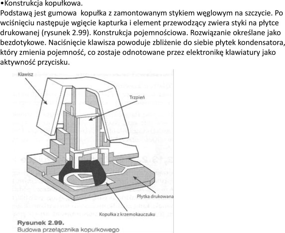 Konstrukcja pojemnościowa. Rozwiązanie określane jako bezdotykowe.