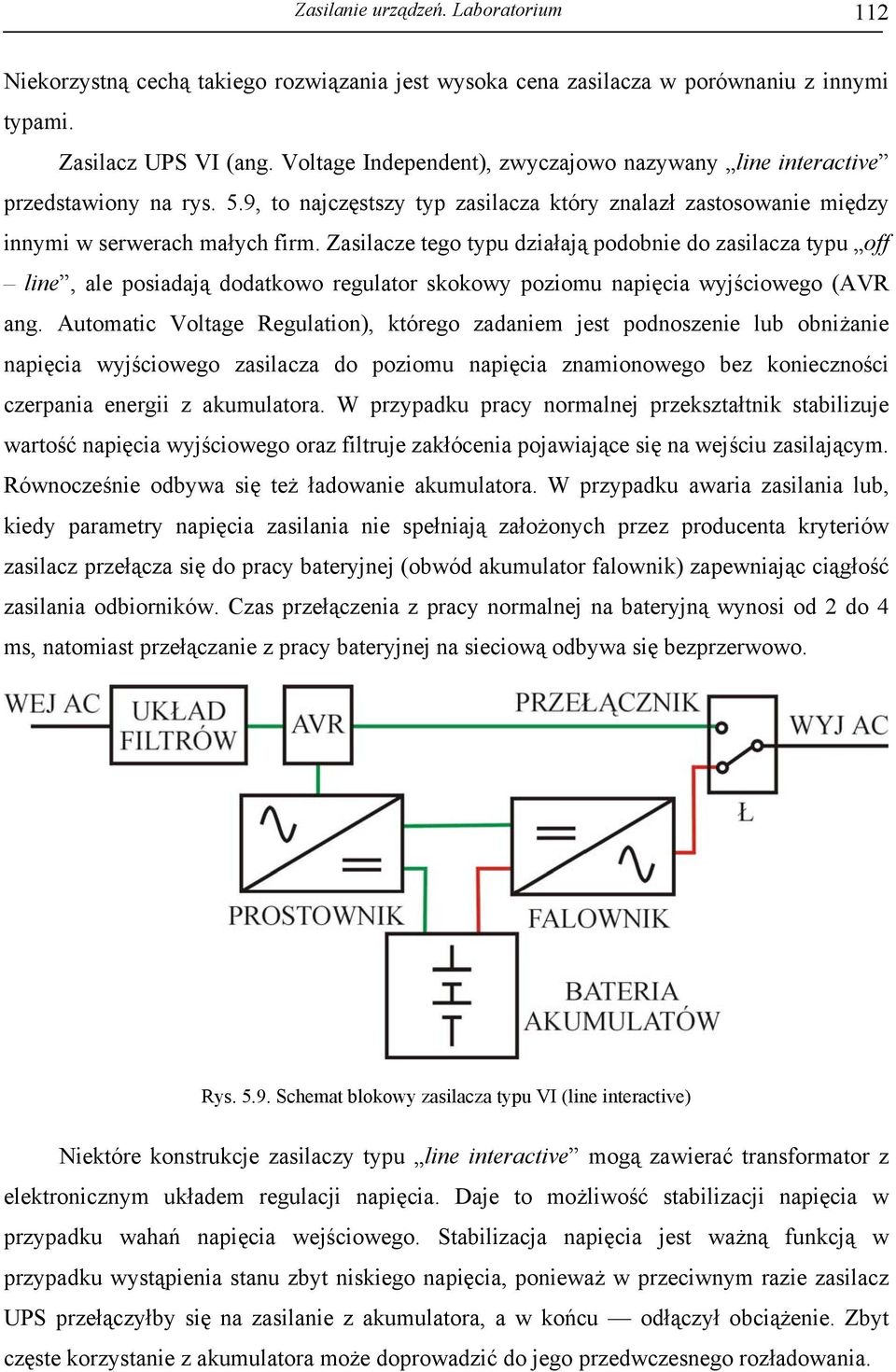 Zasilace tego typu diałają podobnie do asilaca typu off line, ale posiadają dodatkowo regulator skokowy poiomu napięcia wyjściowego (AVR ang.