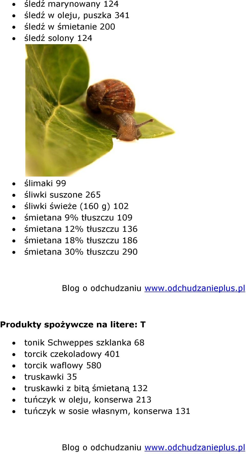 śmietana 30% tłuszczu 290 Produkty spożywcze na litere: T tonik Schweppes szklanka 68 torcik czekoladowy 401