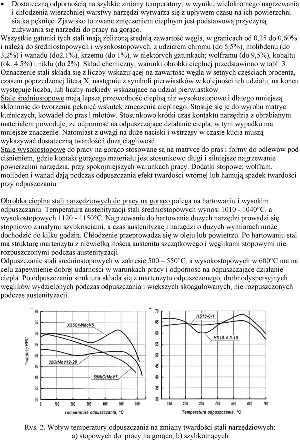 Wszystkie gatunki tych stali mają zbliżoną średnią zawartość węgla, w granicach od 0,25 do 0,% i należą do średniostopowych i wysokostopowych, z udziałem chromu (do 5,5%), molibdenu (do 3,2%) i