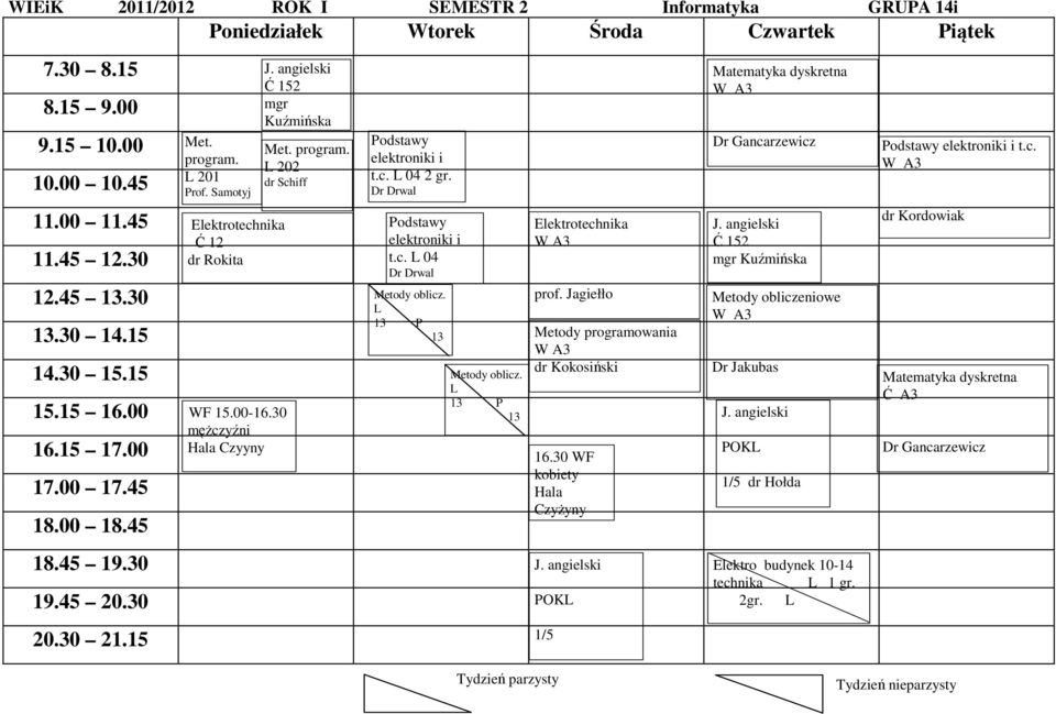 Jagiełło Metody programowania dr Kokosiński 16.