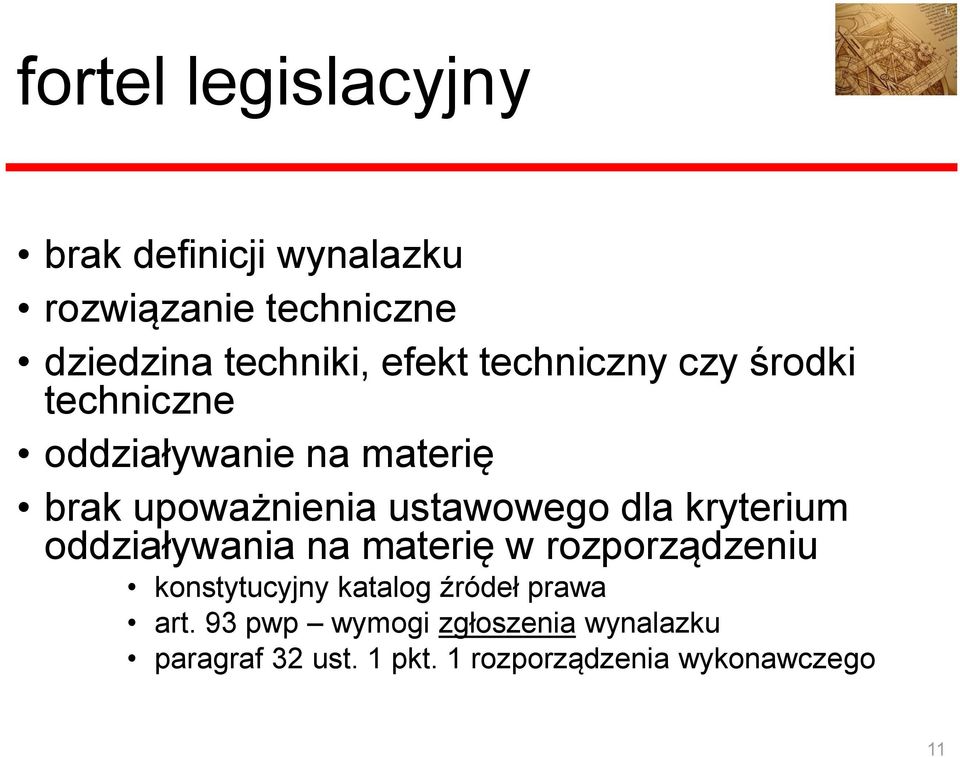 ustawowego dla kryterium oddziaływania na materię w rozporządzeniu konstytucyjny katalog