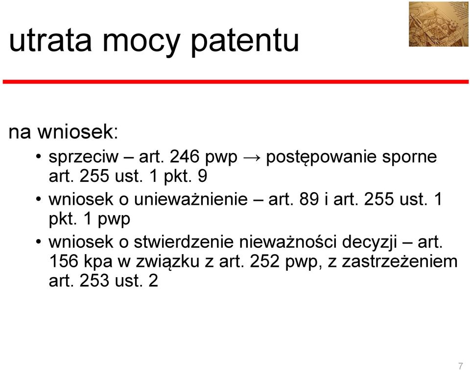 9 wniosek o unieważnienie art. 89 i art. 255 ust. 1 pkt.