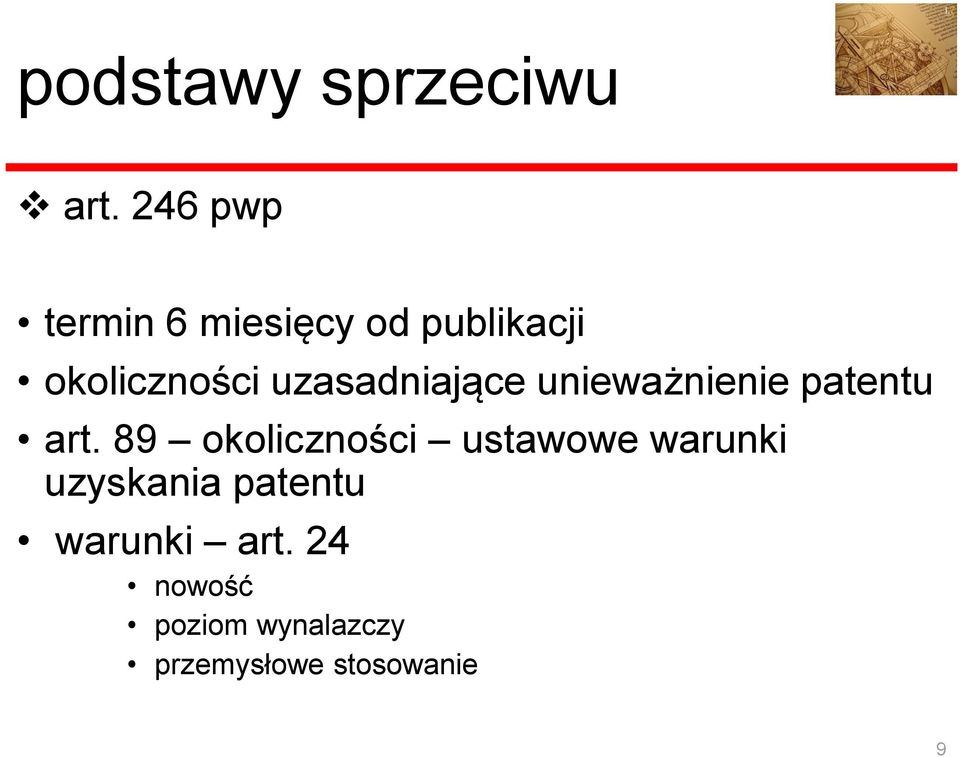 uzasadniające unieważnienie patentu art.