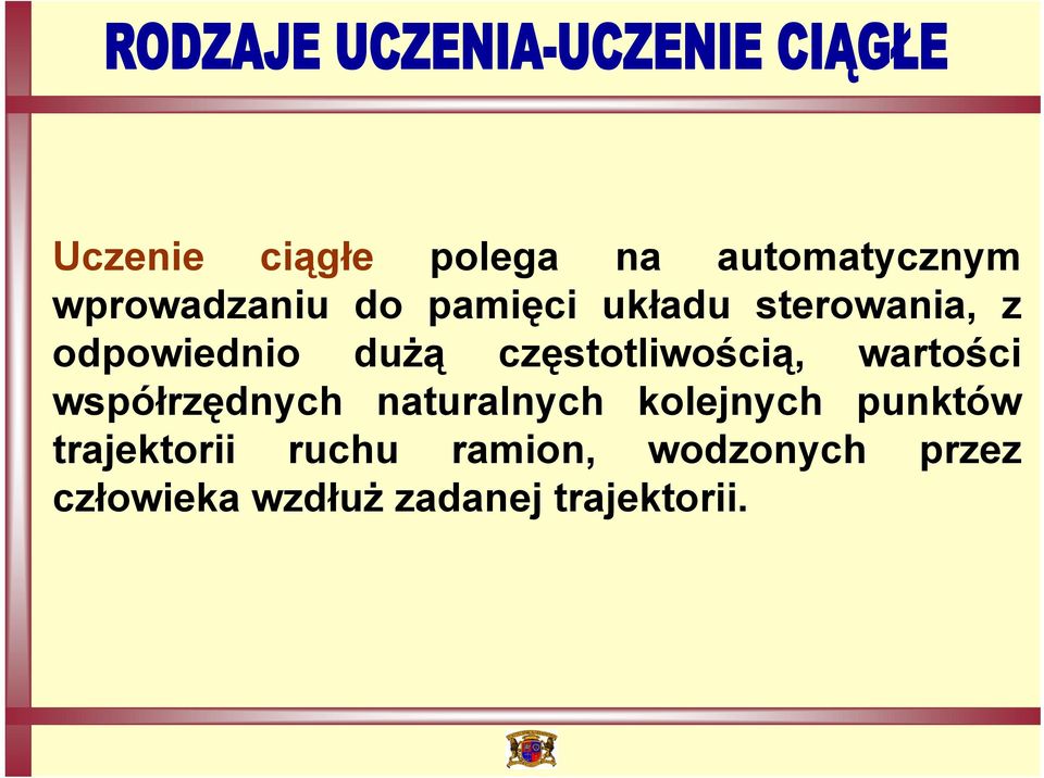 wartości współrzędnych naturalnych kolejnych punktów