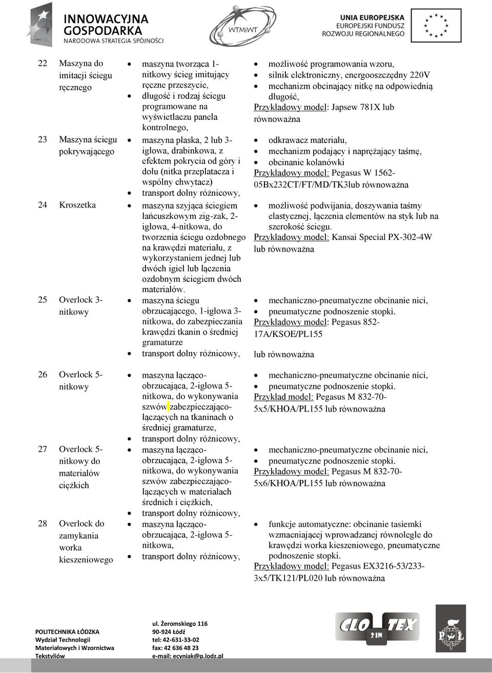 łańcuszkowym zig-zak, 2- igłowa, 4-nitkowa, do tworzenia ściegu ozdobnego na krawędzi materiału, z wykorzystaniem jednej lub dwóch igieł lub łączenia ozdobnym ściegiem dwóch materiałów.