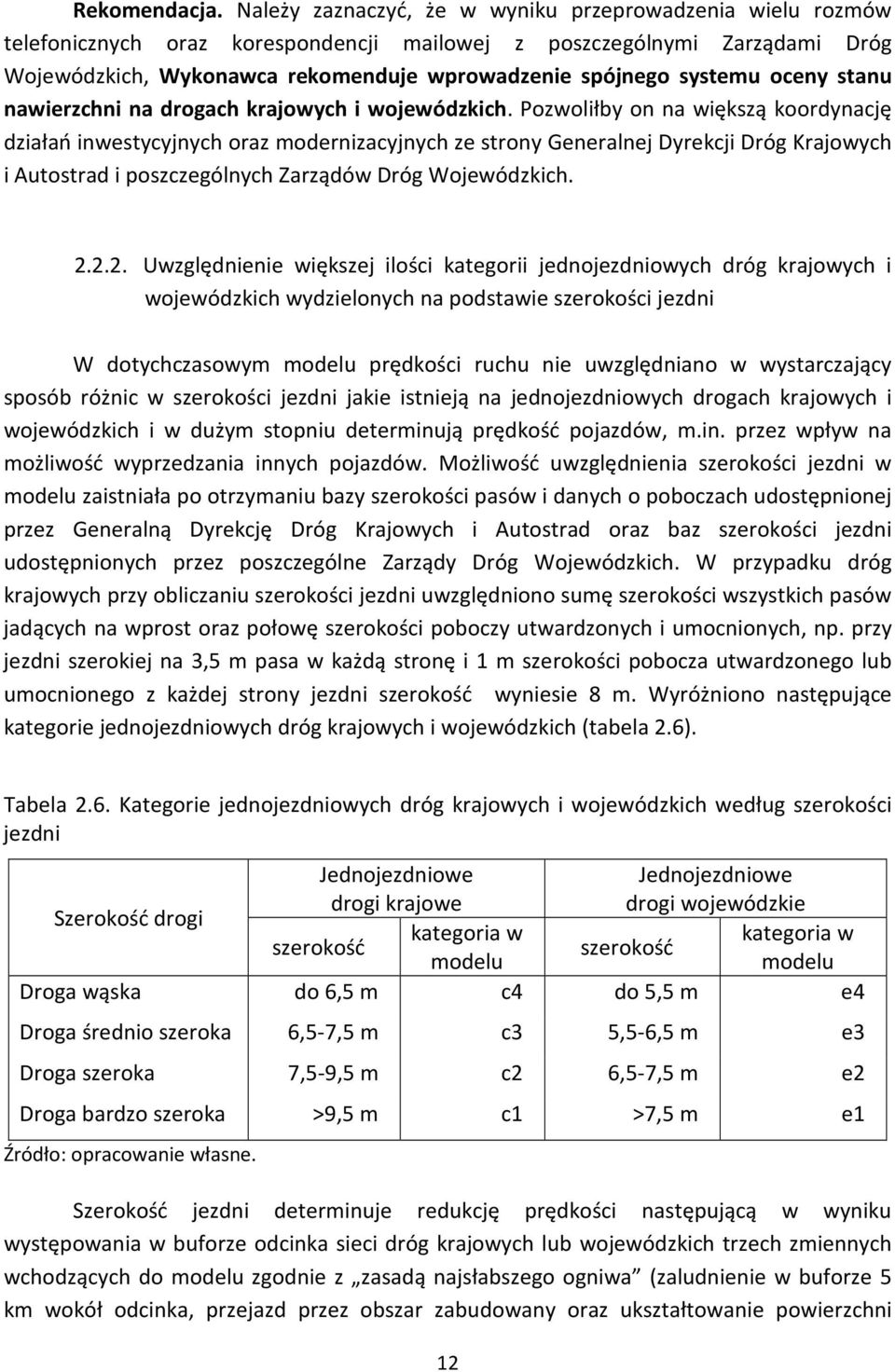 systemu oceny stanu nawierzchni na drogach krajowych i wojewódzkich.