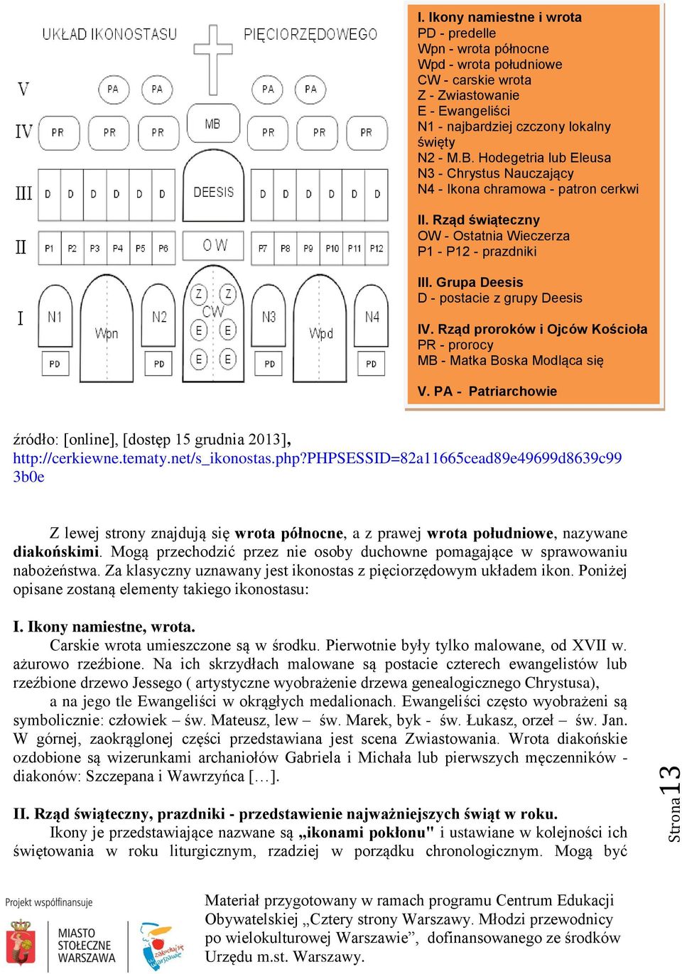 Rząd proroków i Ojców Kościoła PR - prorocy MB - Matka Boska Modląca się V. PA - Patriarchowie źródło: [online], [dostęp 15 grudnia 2013], http://cerkiewne.tematy.net/s_ikonostas.php?