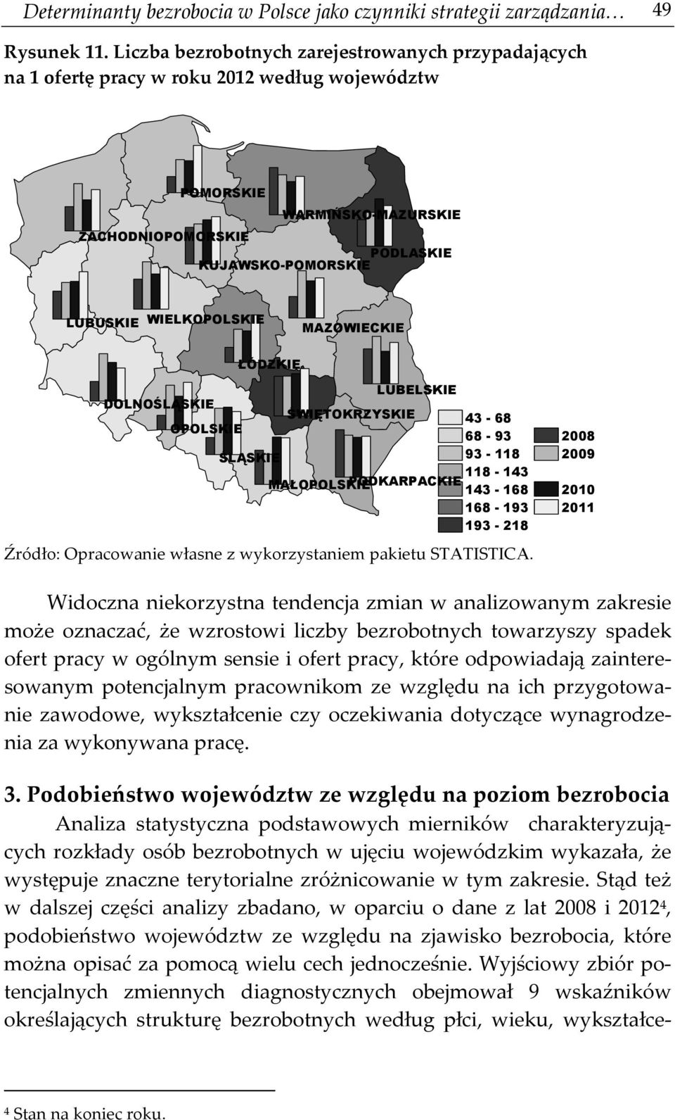 WIELKOPOLSKIE MAZOWIECKIE ŁÓDZKIE LUBELSKIE DOLNOŚLĄSKIE ŚWIĘTOKRZYSKIE 43-68 OPOLSKIE 68-93 ŚLĄSKIE 93-118 118-143 MAŁOPOLSKIE PODKARPACKIE 143-168 168-193 193-218 2008 2009 2010 2011 Źródło: