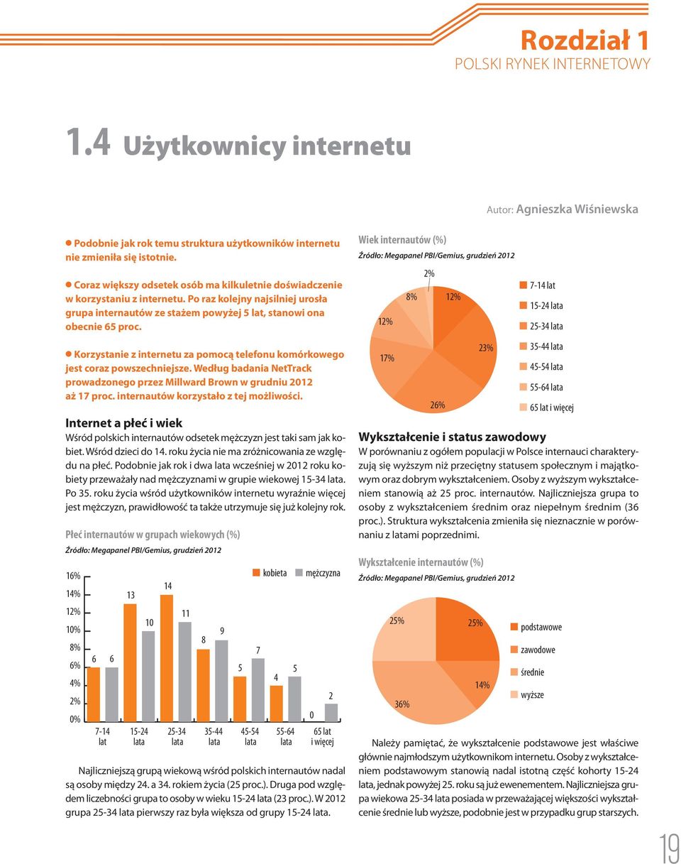 Korzystanie z internetu za pomocą telefonu komórkowego jest coraz powszechniejsze. Według badania NetTrack prowadzonego przez Millward Brown w grudniu 2012 aż 17 proc.