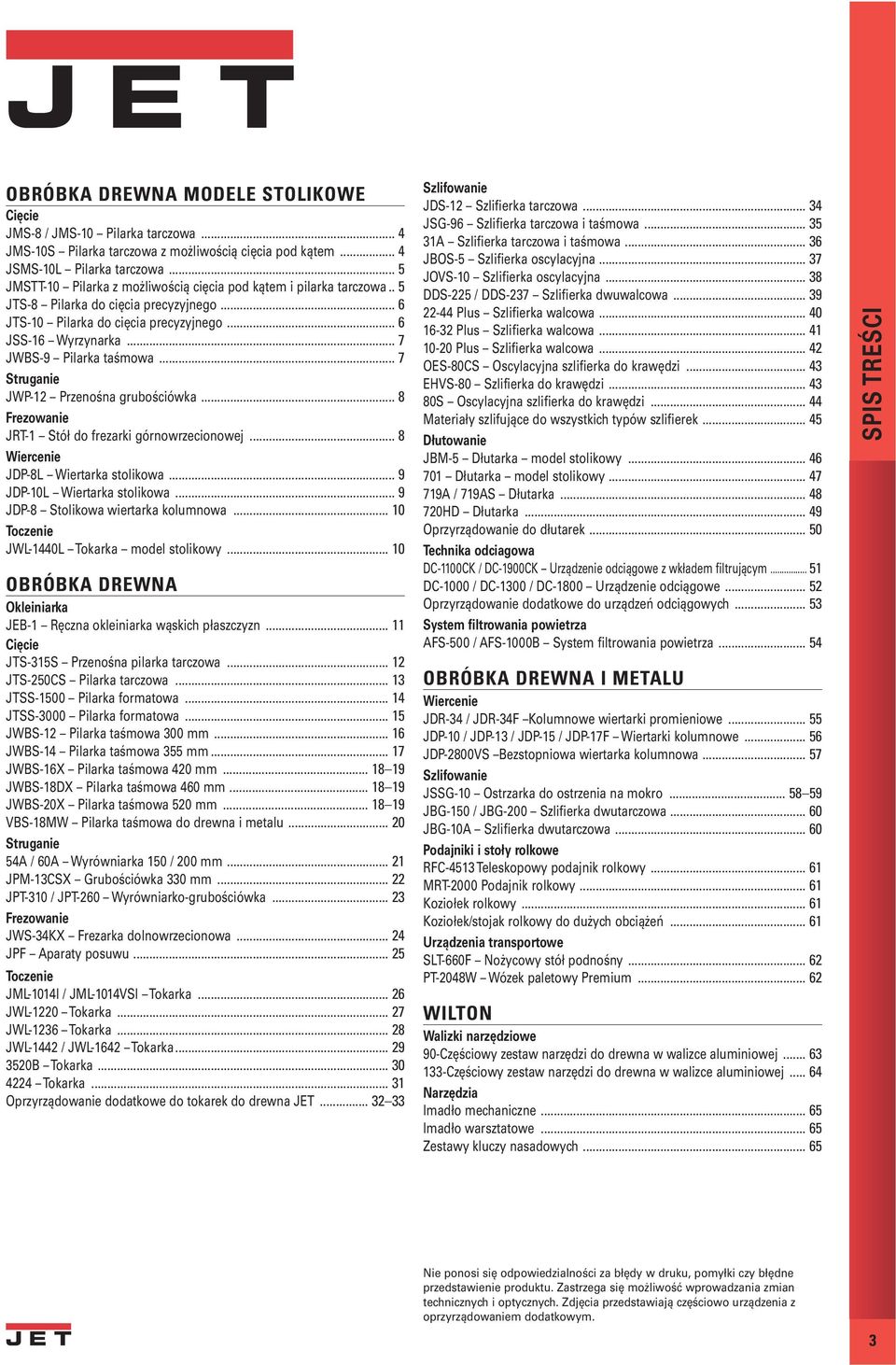 .. 7 JWBS-9 Pilarka taśmowa... 7 Struganie JWP-12 Przenośna grubościówka... 8 Frezowanie JRT-1 Stół do frezarki górnowrzecionowej... 8 Wiercenie JDP-8L Wiertarka stolikowa.