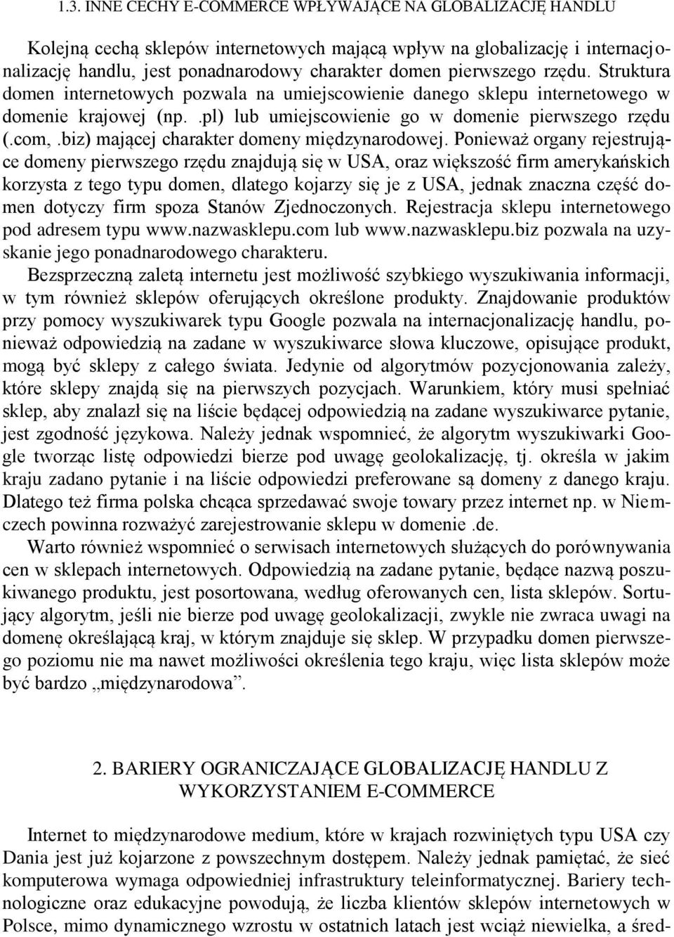 biz) mającej charakter domeny międzynarodowej.