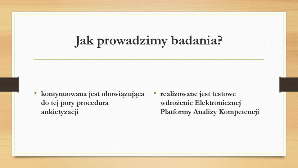 procedura ankietyzacji realizowane jest