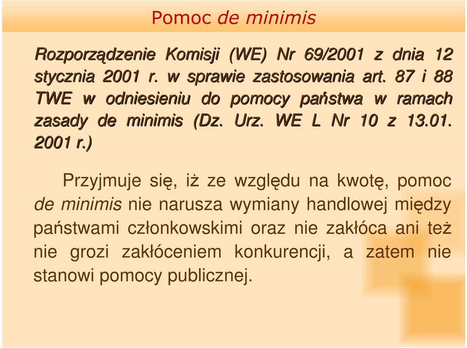 WE L Nr 10 z 13.01. 2001 r.