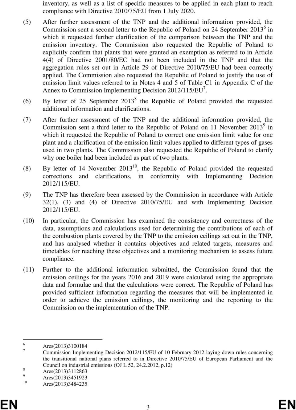 clarification of the comparison between the TNP and the emission inventory.