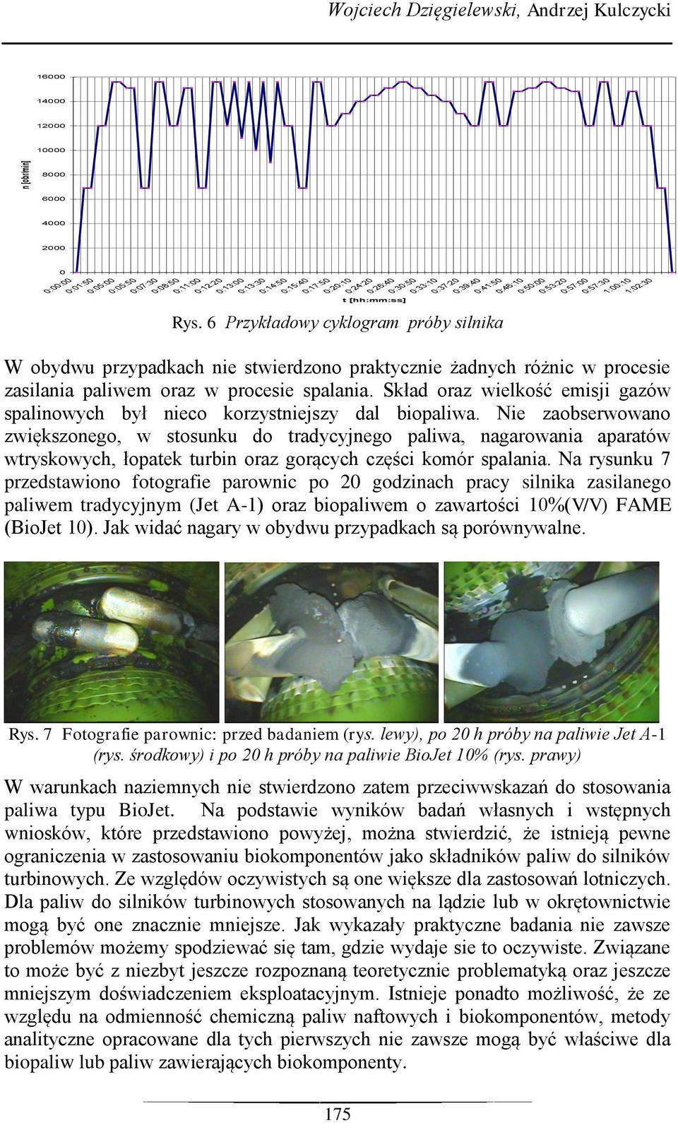 6 Przykładowy cyklogram próby silnika 0:30:50 0:33:10 0:37:20 0:39:40 0:41:50 0:46:10 0:50:00 0:53:20 0:57:00 0:57:30 1:00:10 1:02:30 W obydwu przypadkach nie stwierdzono praktycznie żadnych różnic w