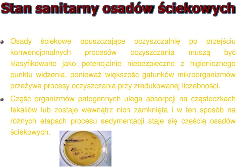 mikroorganizmów przeżywa procesy oczyszczania przy zredukowanej liczebności.