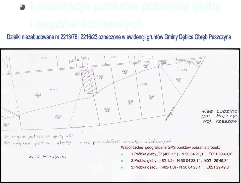 Próbka gleby O (462-1/1) - N 50 04 21,9 ; E021 29 49,8 2.