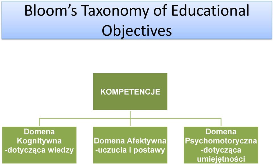 wiedzy Domena Afektywna -uczucia i postawy