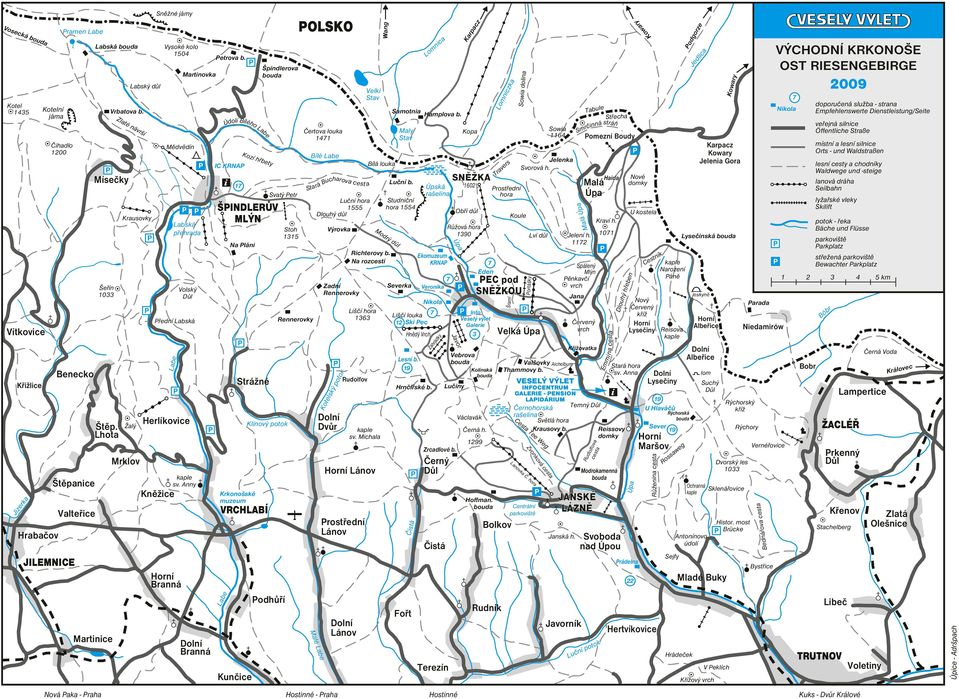Lhota Martinice Zlaté návrší Labský důl Krausovky Žalý Mrklov Sněžné jámy Vysoké kolo 1504 Mědvědín Labe Martinovka Labská přehrada Volský Důl Přední Labská Herlíkovice Kněžice Horní Branná kaple sv.