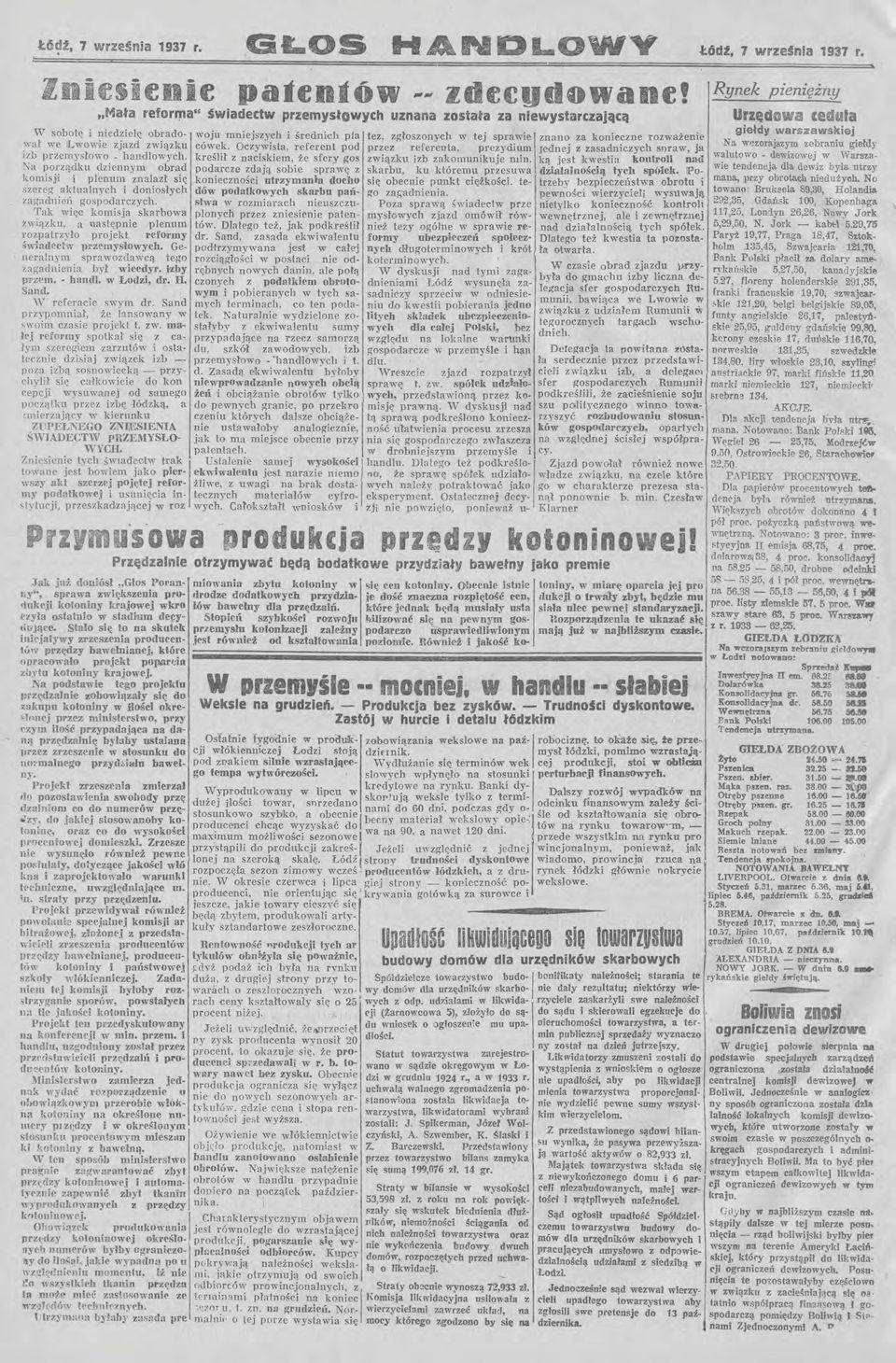 Na porządku dziennym obrad komisj~ i plenum. znalazł się szereg aktualnych i doniosłych zagadnień gospodarczych.