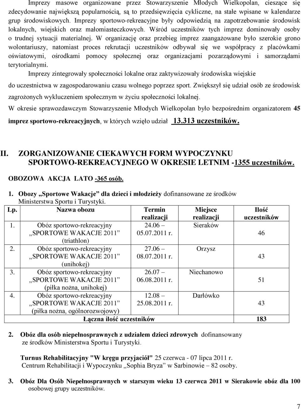 Wśród uczestników tych imprez dominowały osoby o trudnej sytuacji materialnej.