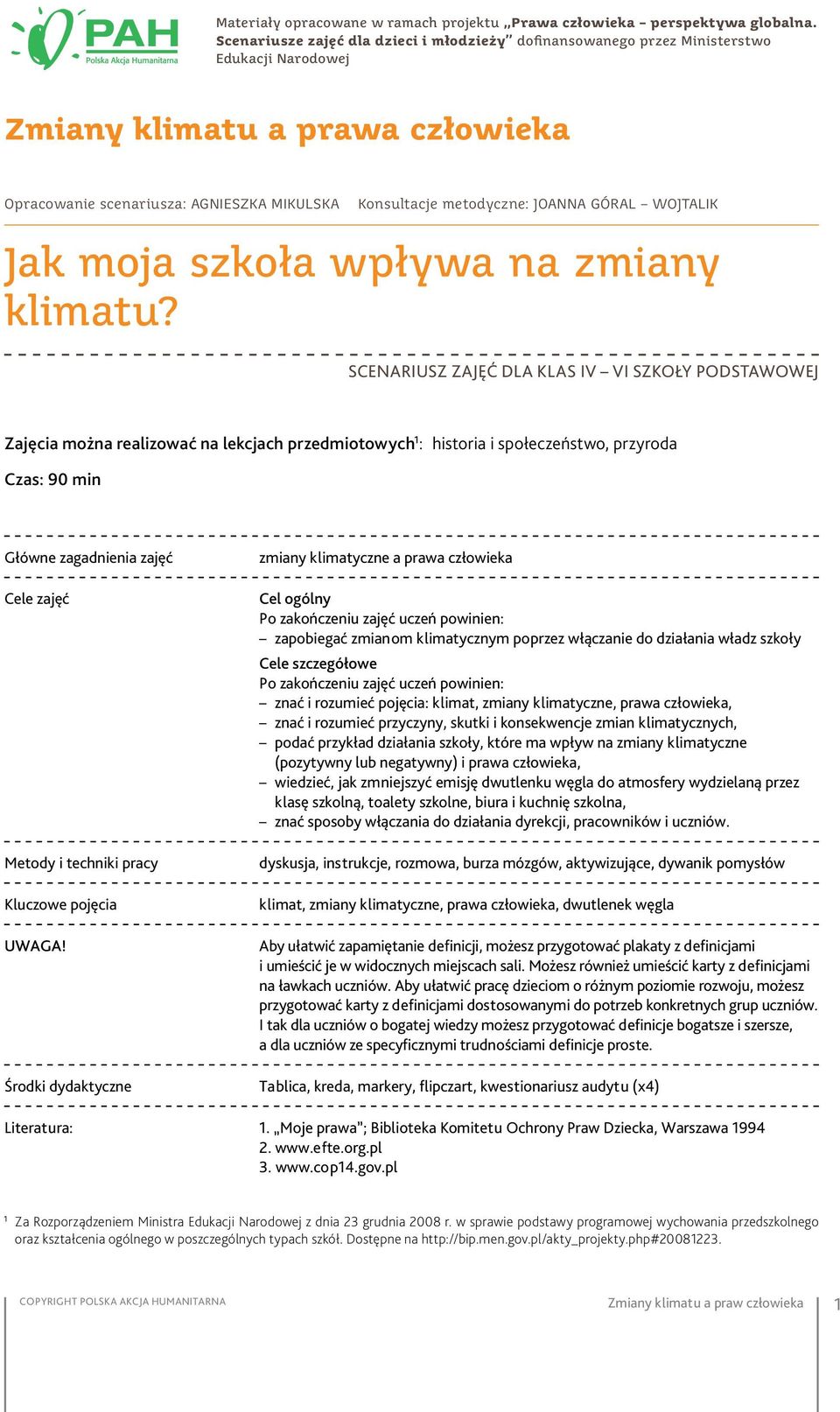 Joanna Góral Wojtalik Jak moja szkoła wpływa na zmiany klimatu?