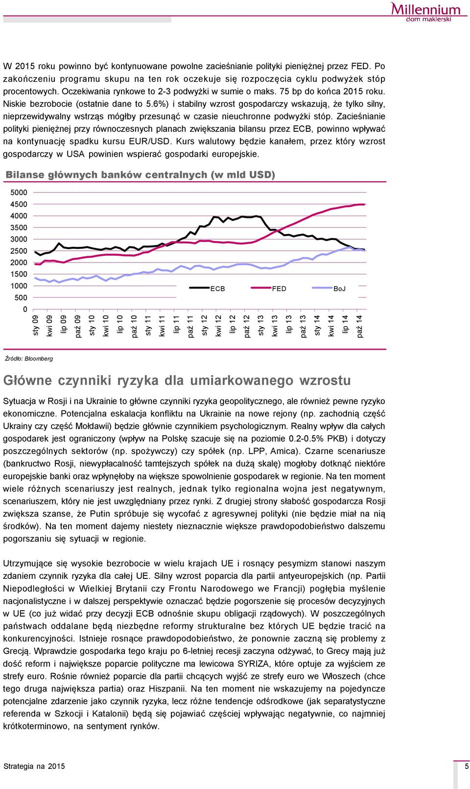 6%) i stabilny wzrost gospodarczy wskazują, że tylko silny, nieprzewidywalny wstrząs mçgłby przesunąć w cza nieuchronne podwyżki stçp.