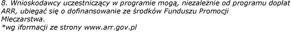 o dofinansowanie ze środków Funduszu Promocji